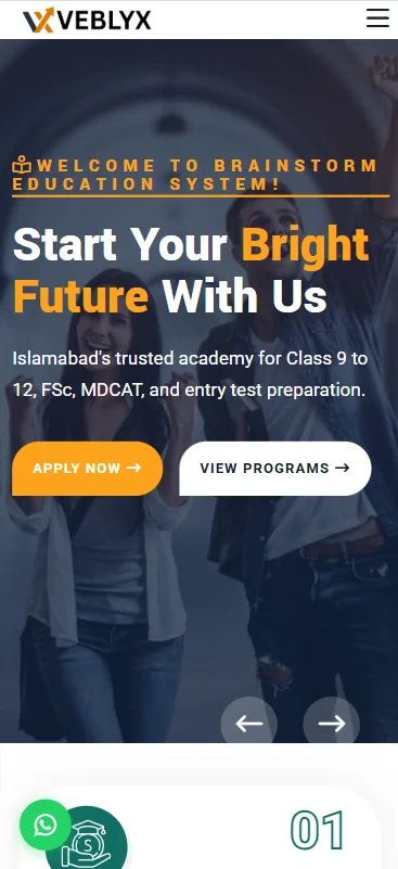 Brainstorm Education System mobile website