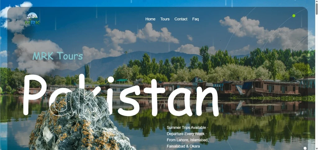 MRK Tours website screenshot