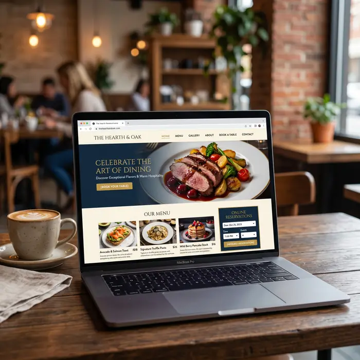 Restaurant and cafe website example